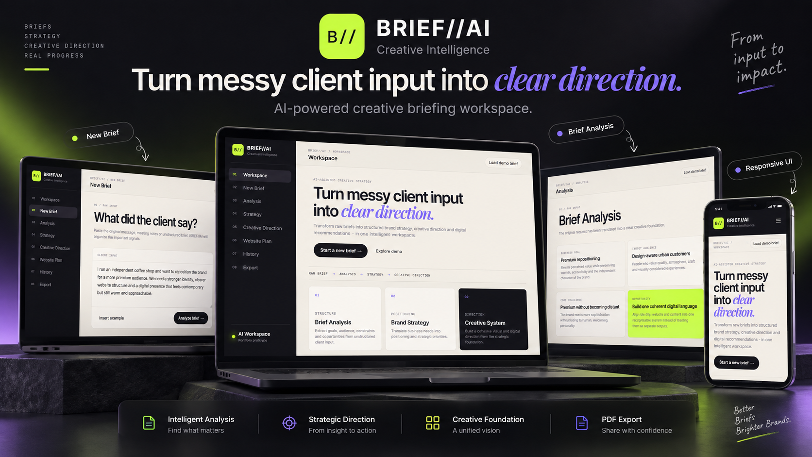 BRIEF//AI — plataforma de briefing criativo com inteligência artificial